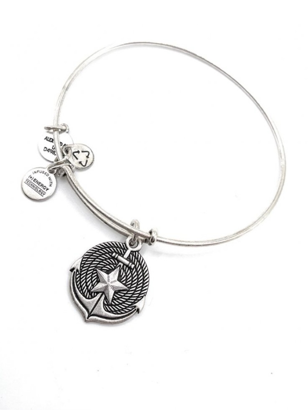 Alex And Ani Silver ‘Anchor’ Bangle Style Bracelet